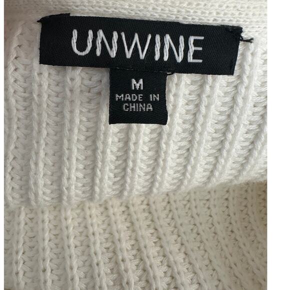 Unwine creamy white cotton FASHION long sleeves sweater size M - Picture 3 of 16